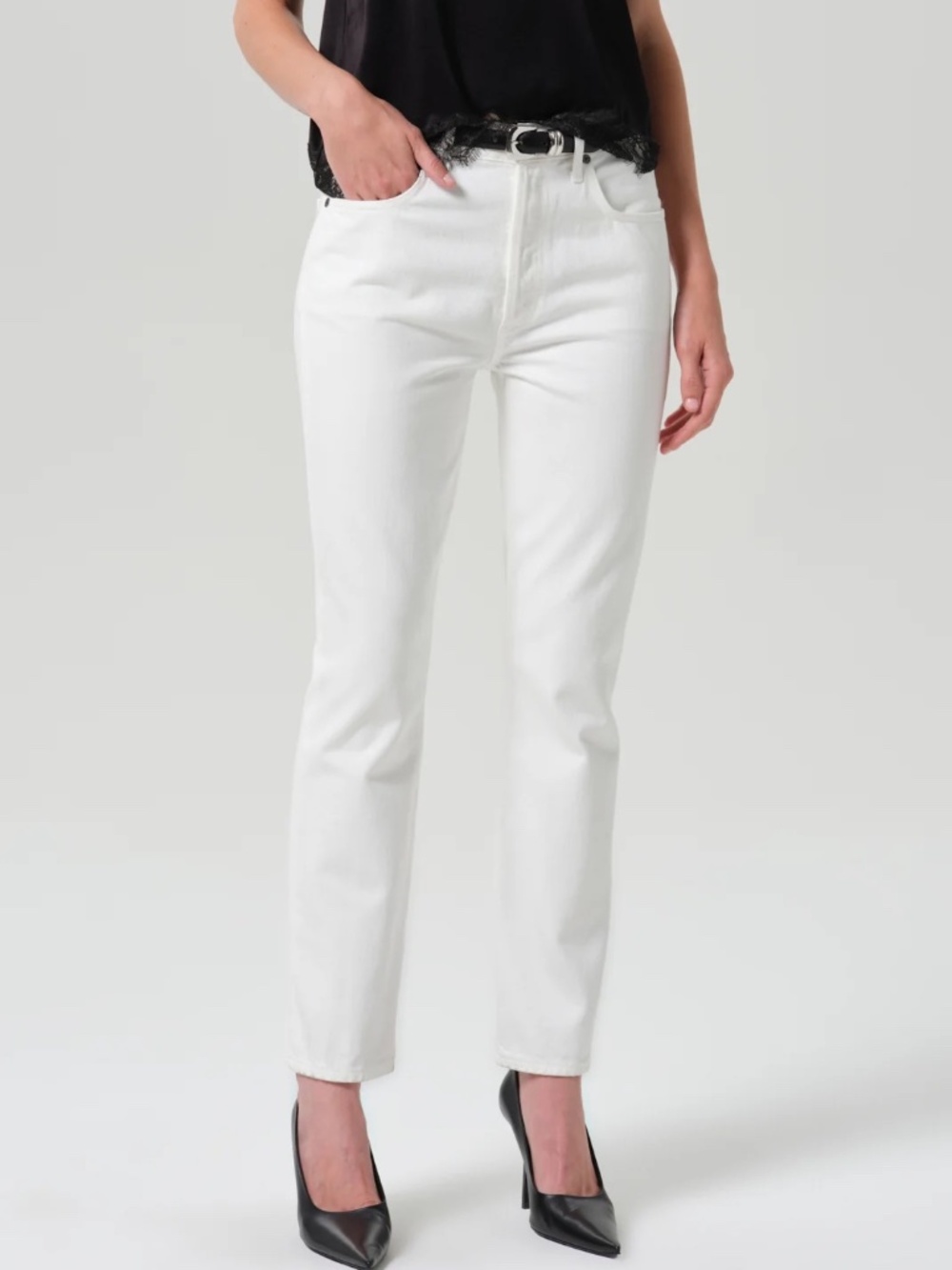 Citizens of Humanity Charlotte High Rise Straight in Soft White